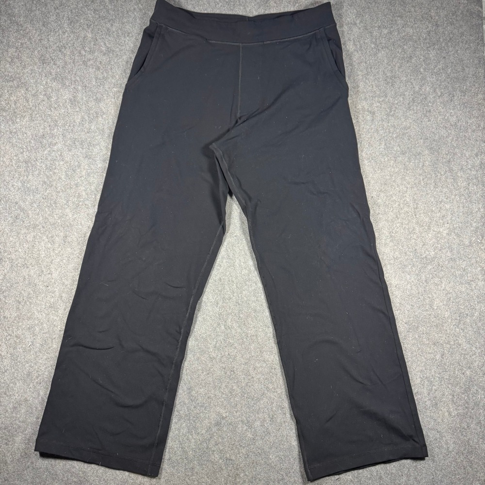 Lululemon Pants Women Size 10 Black Kung Fu‎ 2.0 Wide Leg Yoga Lounge Pockets